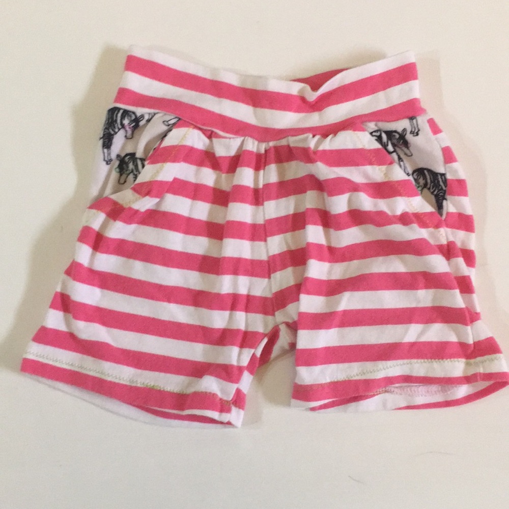 Handmade pink and white striped shorts